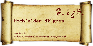 Hochfelder Ágnes névjegykártya